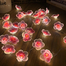 Load image into Gallery viewer, 3M 30LEDS Cherry Blossom Fairy String Lights Pink Flower String Lamps Battery Powered For Outdoor Christmas Garland Decoration