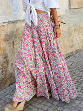 Load image into Gallery viewer, Summer Long Skirts Women Boho Print Skirt Female Floral Beach Maxi Skirts Ladies Vintage Loose Elastic Waist Holiday Skirt