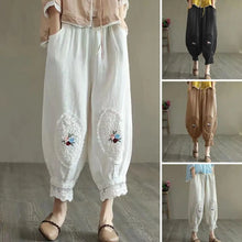Load image into Gallery viewer, Vintage Boho Cotton Linen Pants for Women Summer Pockets Thin Beach Trousers Woman Casual High Waist Loose Harem Pants
