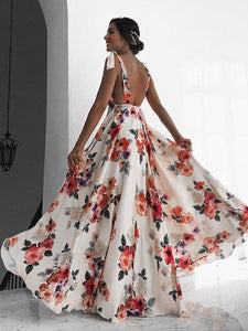 Flower Backless Bohemia Maxi Long Dress