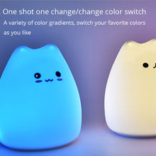 Load image into Gallery viewer, LED Night Lamp Touch Sensor Cat Silicone Animal Light  Colorful Child Holiday Gift Sleepping Creative Bedroom Desktop Decor Lamp