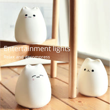 Load image into Gallery viewer, LED Night Lamp Touch Sensor Cat Silicone Animal Light  Colorful Child Holiday Gift Sleepping Creative Bedroom Desktop Decor Lamp