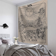 Load image into Gallery viewer, Mandala Tapestry Tarot Card  Wall Hanging Astrology Divination Witchcraft Room Decor Bedspread Throw Cover Sun Moon Wall Decor