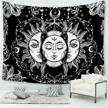 Load image into Gallery viewer, Mandala Tapestry Tarot Card  Wall Hanging Astrology Divination Witchcraft Room Decor Bedspread Throw Cover Sun Moon Wall Decor