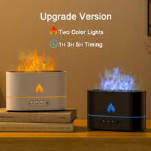 Load image into Gallery viewer, USB Simulation Flame Night Light with 180ML Water Tank Humidifier Suitable for Bedroom Living Room Office Atmosphere Desk Lamp