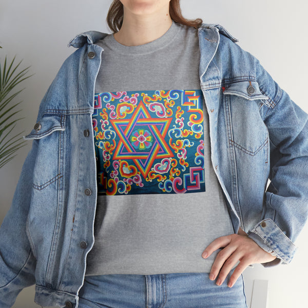 Tibetan traditional pattern printing T-shirt Unisex Heavy Cotton Tee