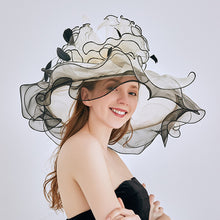 Load image into Gallery viewer, New Ougen Yarn Sunscreen Sun Hat Fashion Crystal Flower Fashion Hat Women&#39;s Summer Gauze Sun Hat