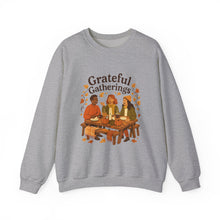 Load image into Gallery viewer, Grateful Gatherings Sweatshirt — Cozy Thanksgiving Friends Crewneck