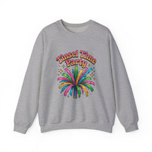 Load image into Gallery viewer, Tinsel Time Party Crewneck Sweatshirt — Festive Holiday Pullover