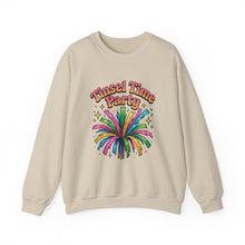 Load image into Gallery viewer, Tinsel Time Party Crewneck Sweatshirt — Festive Holiday Pullover