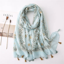 Load image into Gallery viewer, Japanese Literary and Artistic Fresh Cotton and Linen Scarf Retro Patchwork Bohemian Cashew Print Silk Scarf Beautiful Sunscreen Scarf