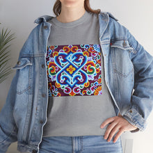 Load image into Gallery viewer, Tibetan Flower Pattern Printing T-shirt Unisex Heavy Cotton Tee