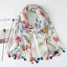 Load image into Gallery viewer, Japanese Literary and Artistic Fresh Cotton and Linen Scarf Retro Patchwork Bohemian Cashew Print Silk Scarf Beautiful Sunscreen Scarf