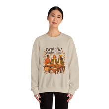 Load image into Gallery viewer, Grateful Gatherings Sweatshirt — Cozy Thanksgiving Friends Crewneck
