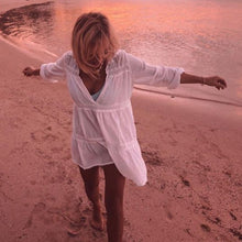 Load image into Gallery viewer, New Rayon Lace Loose Bikini Swimsuit Blouse Beach Sunscreen