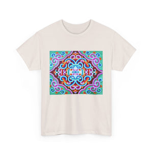 Tibetan Vintage Pattern printing T-shirt Unisex Heavy Cotton Tee