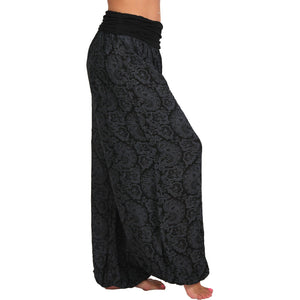 National Style Printed Long Wide Leg Pants Casual Pants Harlan Pants