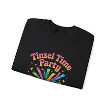 Load image into Gallery viewer, Tinsel Time Party Crewneck Sweatshirt — Festive Holiday Pullover