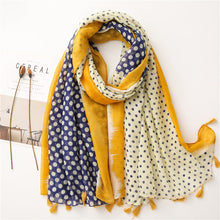 Load image into Gallery viewer, Japanese Literary and Artistic Fresh Cotton and Linen Scarf Retro Patchwork Bohemian Cashew Print Silk Scarf Beautiful Sunscreen Scarf