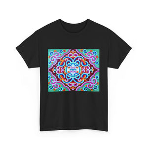 Tibetan Vintage Pattern printing T-shirt Unisex Heavy Cotton Tee