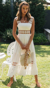 Spring/summer Women's Clothing Fashion Dress Lace Stitching Big Swing Dress