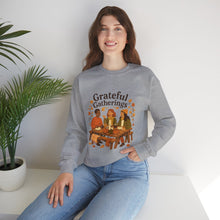 Load image into Gallery viewer, Grateful Gatherings Sweatshirt — Cozy Thanksgiving Friends Crewneck