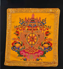 Load image into Gallery viewer, Tibetan Style Cloth Mat Embroidered with Eight Auspicious Crosses, Diamond Pestle, Bell Pestle, Tablecloth