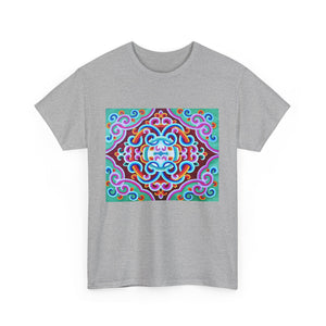 Tibetan Vintage Pattern printing T-shirt Unisex Heavy Cotton Tee