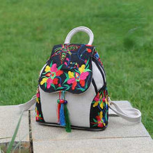Load image into Gallery viewer, Ethnic Style New Fashion Linen Embroidery Bag Canvas Backpack Fashion Versatile Schoolbag Women&#39;s Small Backpack