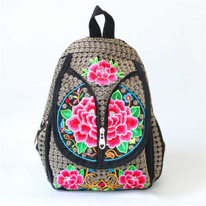 New Ethnic Style Embroidered Backpack for Women's Embroidered Canvas Leisure Backpack