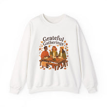 Load image into Gallery viewer, Grateful Gatherings Sweatshirt — Cozy Thanksgiving Friends Crewneck