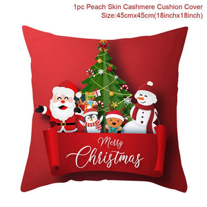 45cm Christmas Cushion Cover Navidad Merry Christmas Decorations For Home 2023 Xmas Noel Cristmas Ornaments New Year Gifts 2024