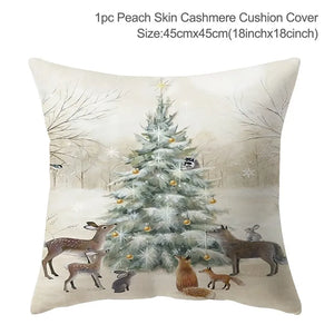 45cm Christmas Cushion Cover Navidad Merry Christmas Decorations For Home 2023 Xmas Noel Cristmas Ornaments New Year Gifts 2024