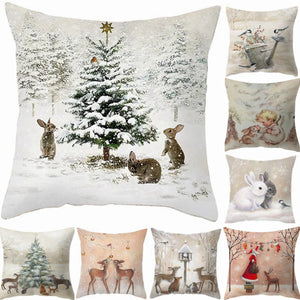 45cm Christmas Cushion Cover Navidad Merry Christmas Decorations For Home 2023 Xmas Noel Cristmas Ornaments New Year Gifts 2024