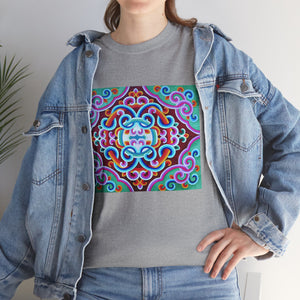 Tibetan Vintage Pattern printing T-shirt Unisex Heavy Cotton Tee