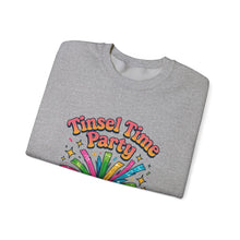 Load image into Gallery viewer, Tinsel Time Party Crewneck Sweatshirt — Festive Holiday Pullover