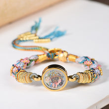 Load image into Gallery viewer, Hand-woven New Tibetan-style Ethnic Zakiram Thangka Yellow God of Wealth Hand Rope Women&#39;s Bracelet Retro Hand Rope