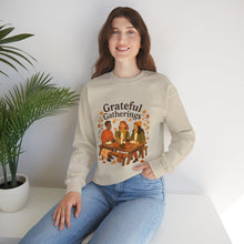 Load image into Gallery viewer, Grateful Gatherings Sweatshirt — Cozy Thanksgiving Friends Crewneck