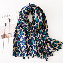 Load image into Gallery viewer, Classic Leopard Print Spring, Autumn, and Winter Long Versatile Cotton and Linen Scarf Dual Purpose Shawl