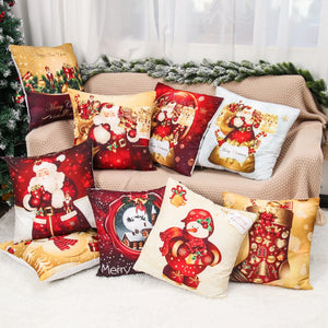 Christmas Cushion Cover Merry Christmas Decorations for Home Christmas Ornament Navidad Noel Xmas Gifts Happy New Year