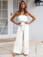 Load image into Gallery viewer, Fitshinling Strapless Long Romper Women Clothing Summer Slim Sexy Wide Leg Jumpsuit Women Overall Boho Bow Playsuit