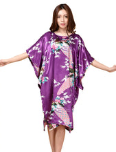 Load image into Gallery viewer, Sexy Female Silk Rayon Robe Bath Gown Nightgown Summer Casual Home Dress Printed Loose Sleepwear Plus Size Nightwear Bathrobe