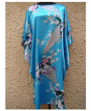 Load image into Gallery viewer, Sexy Female Silk Rayon Robe Bath Gown Nightgown Summer Casual Home Dress Printed Loose Sleepwear Plus Size Nightwear Bathrobe