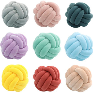 Soft Knot Ball Pillows Round Throw Pillow Cushion Kids Home Decoration Plush Pillow Throw Knotted Pillow Handmade