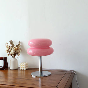 Italian Designer Glass Egg Tart Table Lamp Bedroom Bedside Study Reading Led Night Light Home Decor Atmosphere Stained Desk Lamp