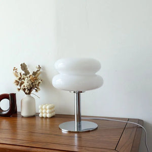 Italian Designer Glass Egg Tart Table Lamp Bedroom Bedside Study Reading Led Night Light Home Decor Atmosphere Stained Desk Lamp