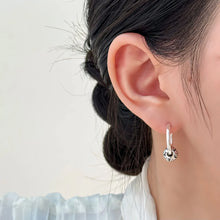 Load image into Gallery viewer, S925 Silver Earrings Women's Simple and Retro Lucky Transshipment Anti-allergic Element Ring Earrings