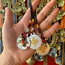 Load image into Gallery viewer, Tibetan Folk Talisman Ornament Colorful six-character mantra pendant Natal year keychain keychain