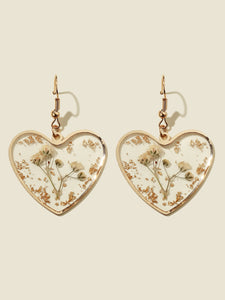 New Transparent Camellia Blossom Dried Flower Creative Forest Love Flower Earrings Design Sense INS Earrings and Earrings