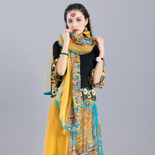 Load image into Gallery viewer, Summer New Ethnic Style Retro Printed Mesh Tassel Versatile Scarf Multi functional Shawl